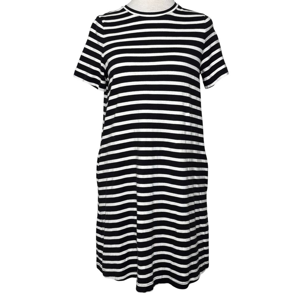 Kate Spade SZ S 100% Cotton Striped Black White Dress